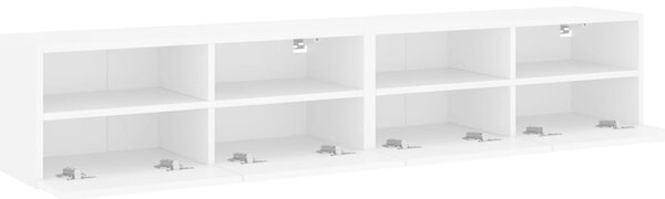 2 db fehér szerelt fa fali TV-szekrény 80 x 30 x 30 cm (836869)