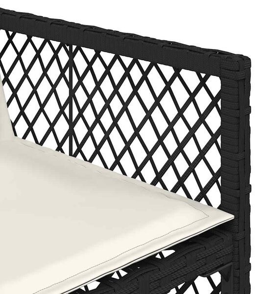 13 részes fekete polyrattan kerti ülőgarnitúra párnákkal
