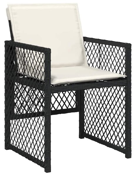 13 részes fekete polyrattan kerti ülőgarnitúra párnákkal