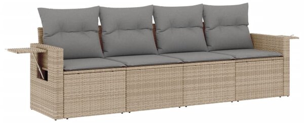 4 részes bézs polyrattan kerti ülőgarnitúra párnákkal