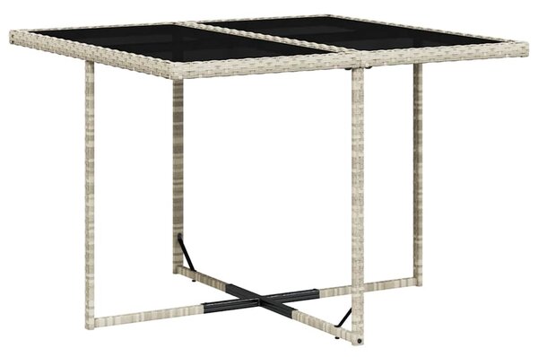 5részes világosszürke polyrattan kerti étkezőgarnitúra párnával