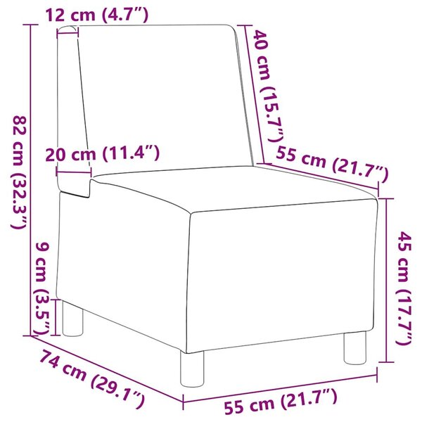 VidaXL sötétszürke szövet kanapéfotel 55 cm