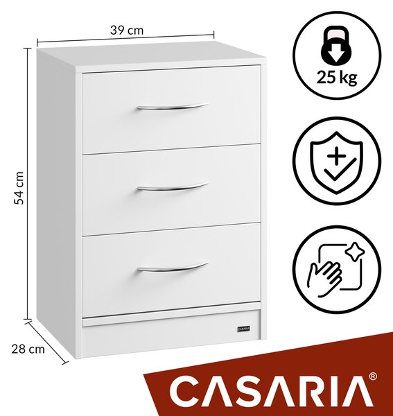 Casaria® Eloise éjjeliszekrény 54x39x28 cm - fehér