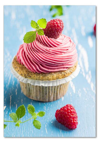 Üvegfotó Málna cupcake
