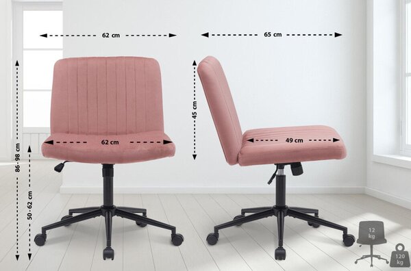 Kingman szövet irodai forgószék pink-fekete 325354