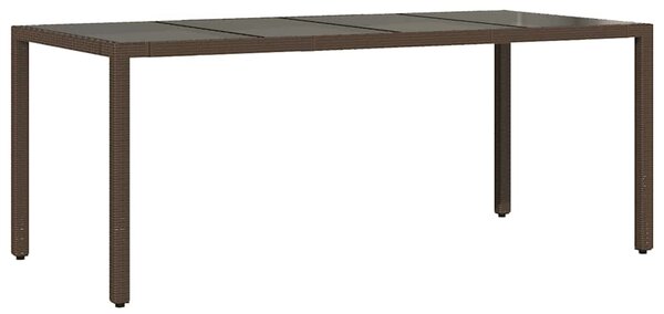 7 részes barna polyrattan kerti bisztrógarnitúra párnákkal