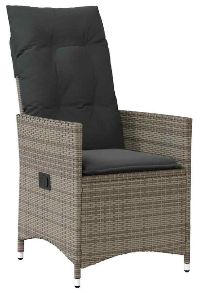 7 részes szürke polyrattan kerti étkezőgarnitúra párnával
