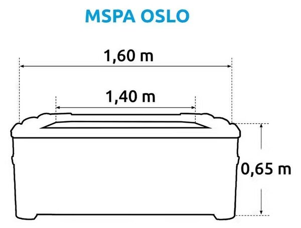Marimex MSPA OSLO felfújható pezsgőfürdő, szilárd szerkezettel