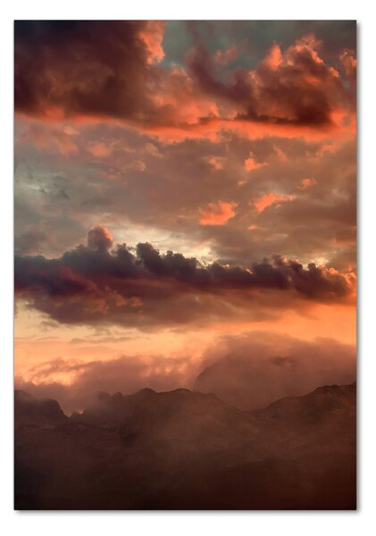 Üvegkép nyomtatás Sunset hegy