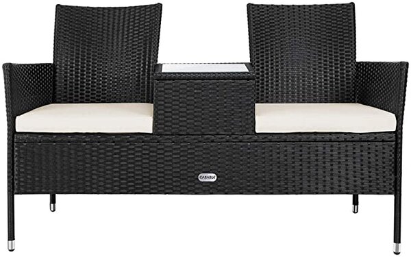 Deuba Rattan kerti pad - fekete