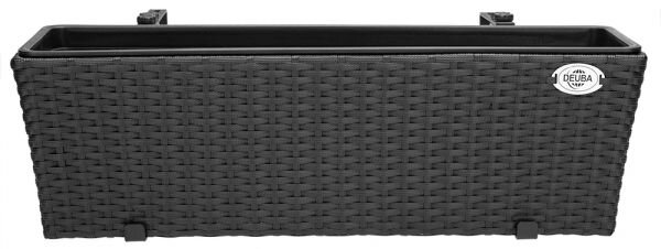 Casaria® Polyrattan virágtartó fekete 2 darabos
