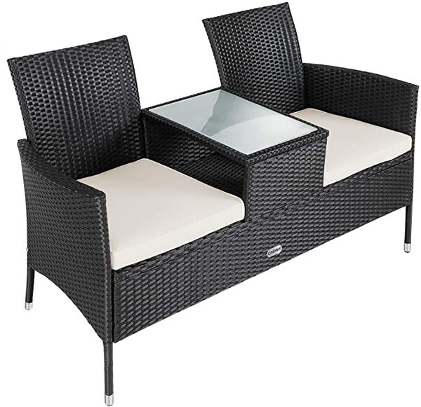 Deuba Rattan kerti pad - fekete