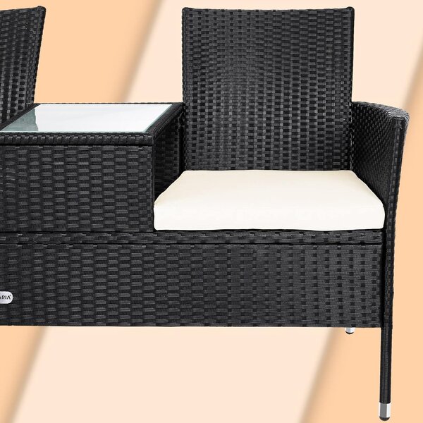 Deuba Rattan kerti pad - fekete