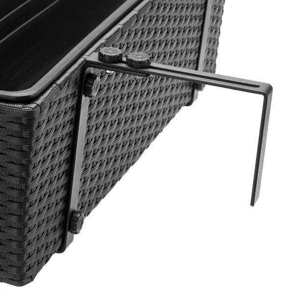 Casaria® Polyrattan virágtartó fekete 2 darabos