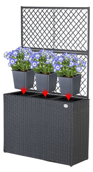 Casaria® Virág box fonott betéttel - fekete