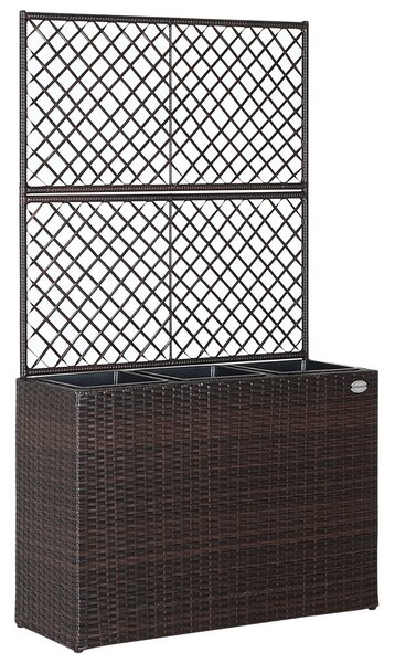 Casaria® Virág box fonott betéttel - barna