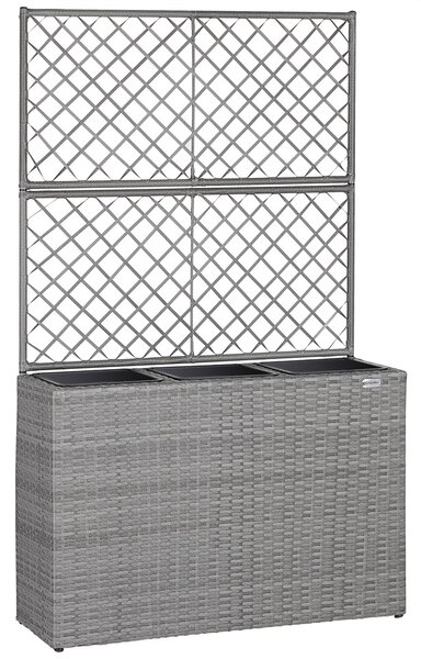 Casaria® Virágtartó boxszal és rácsozatttal - szürke