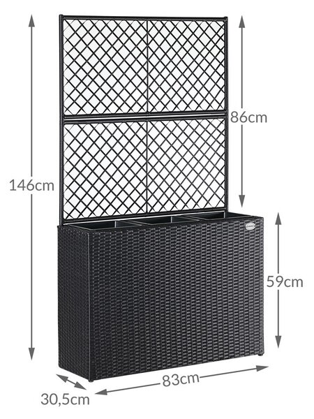 Casaria® Virág box fonott betéttel - fekete