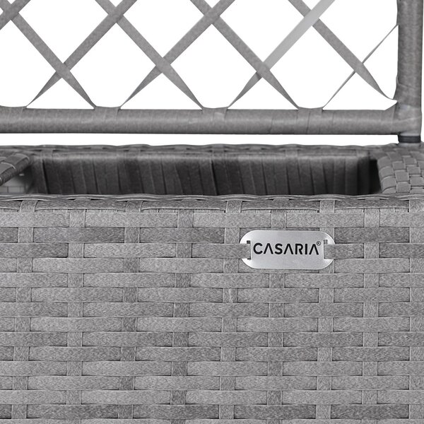 Casaria® Virágtartó boxszal és rácsozatttal - szürke