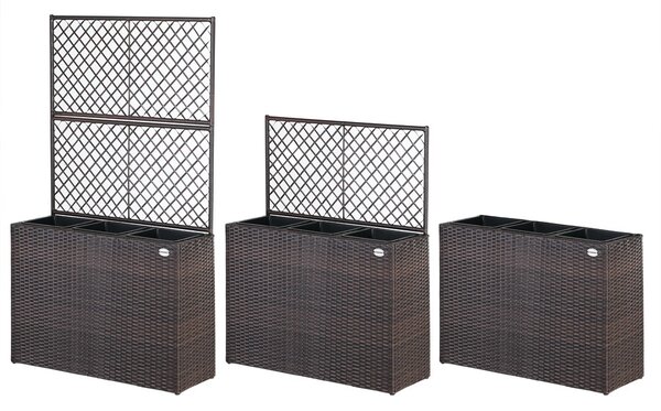 Casaria® Virág box fonott betéttel - barna