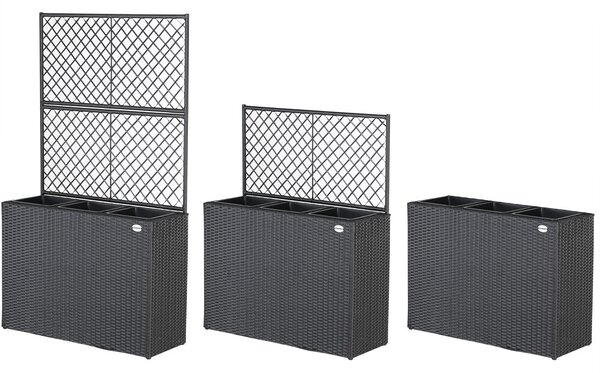 Casaria® Virág box fonott betéttel - fekete