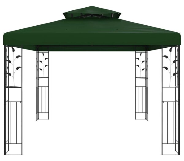 Pavilon 3,97 x 2,96 x 2,68 m Zöld Poliészter és acél