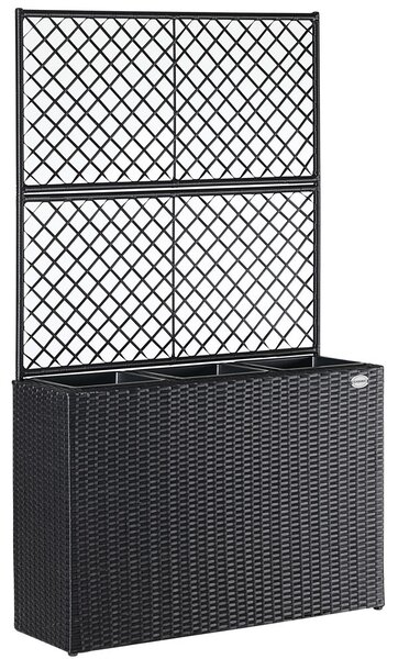 Casaria® Virág box fonott betéttel - fekete