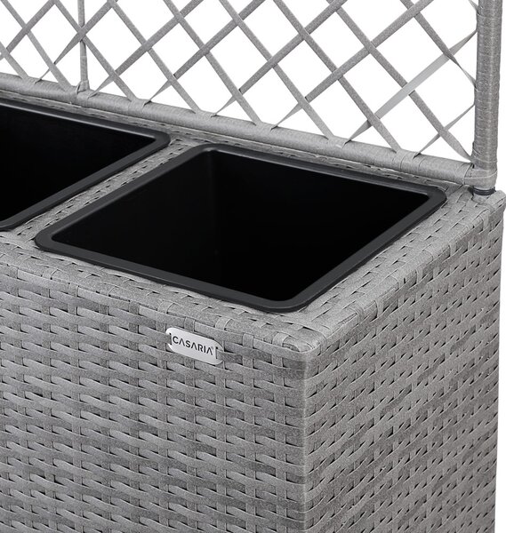 Casaria® Virágtartó boxszal és rácsozatttal - szürke
