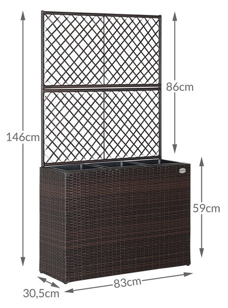 Casaria® Virág box fonott betéttel - barna