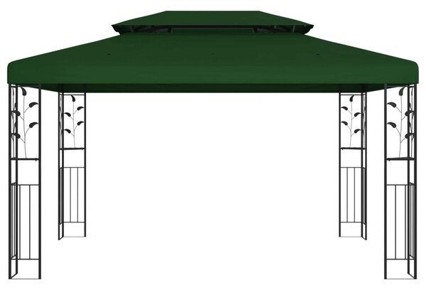 Pavilon 3,97 x 2,96 x 2,68 m Zöld Poliészter és acél