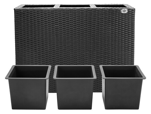 Casaria® Virágtartó 83x30,5x60 cm - fekete