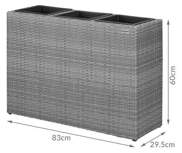 Casaria® Virágcserép 83x30,5x60 cm - szürke