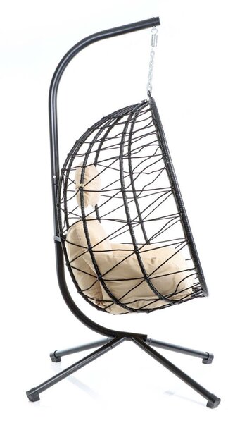 Rattan Függőszék bel- és kültérre kerettel és ülőpárnával 64739