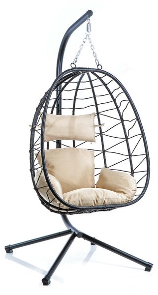 Rattan Függőszék bel- és kültérre kerettel és ülőpárnával 64739