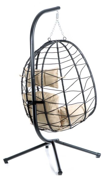 Rattan Függőszék bel- és kültérre kerettel és ülőpárnával 64739