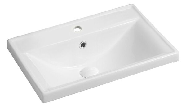 Mirano fiókos fürdőszobabútor mosdókagylóval - 50 cm (magasfényű fehér)