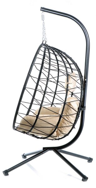Rattan Függőszék bel- és kültérre kerettel és ülőpárnával 64739