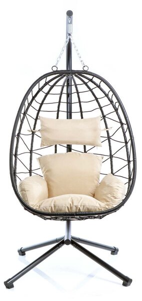 Rattan Függőszék bel- és kültérre kerettel és ülőpárnával 64739