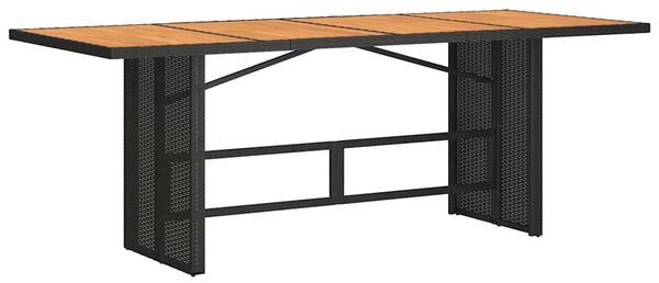 7 részes fekete polyrattan kerti étkezőgarnitúra párnával
