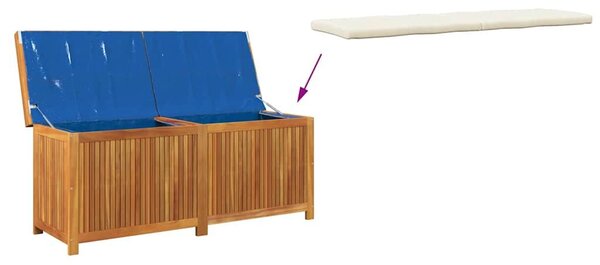 VidaXL tömör akácfa kültéri párnatartó láda 150x50x60,5 cm