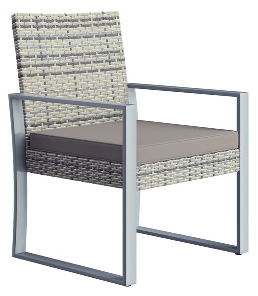 Casaria® Rattan balkon szett 1+2 - szürke