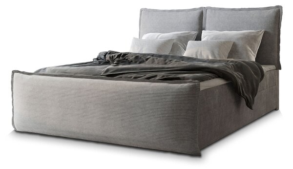 MONTA ágyneműtartós kárpitozott boxspring ágy 160x200 - világosszürke