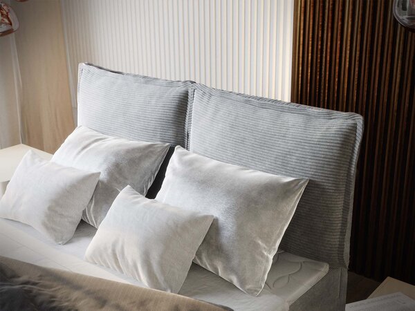 MONTA ágyneműtartós kárpitozott boxspring ágy 160x200 - világosszürke