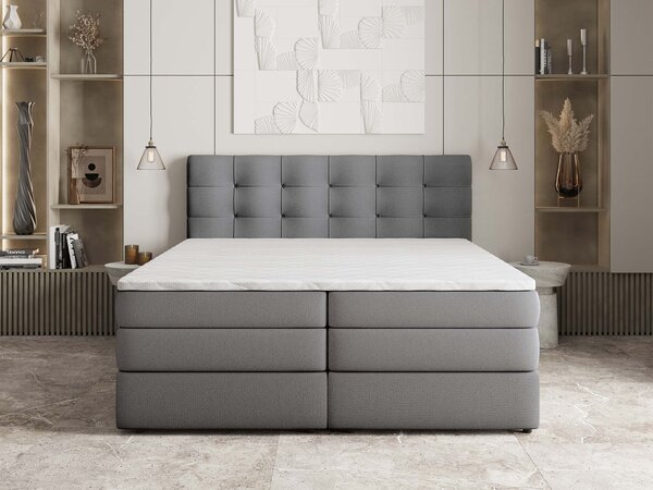 AREZI ágyneműtartós boxspring ágy 140x200 - szürke