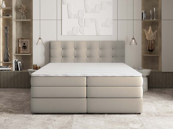 AREZI ágyneműtartós boxspring ágy 180x200 - bézs