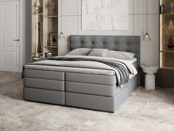 AREZI ágyneműtartós boxspring ágy 140x200 - szürke