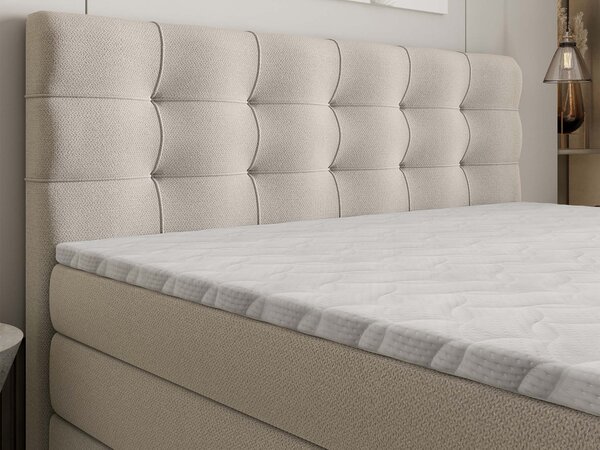 AREZI ágyneműtartós boxspring ágy 180x200 - bézs