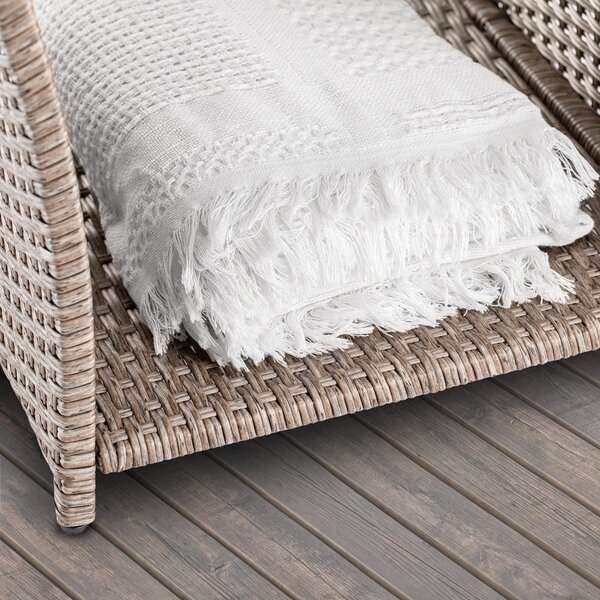 Casaria® Vedis polyrattan asztalka 45x45x40 cm - bézs