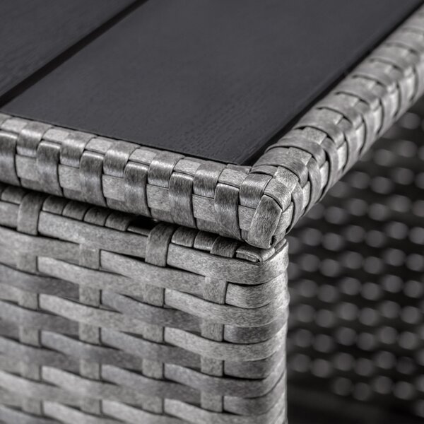 Casaria® Vedis polyrattan asztalka 45x45x40 cm - szürke