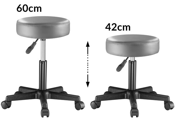 Casaria® Gurulós puff - szürke